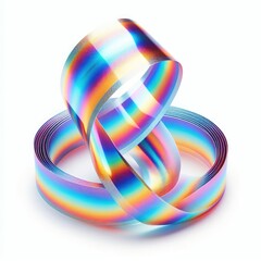 Bright holographic ribbon isolated on a white background