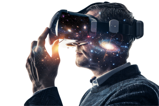 person taking a virtual goggless