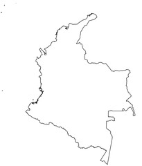 Outline of the map of Colombia with regions