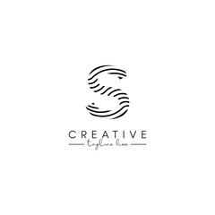 Creative unique letter S initial based stylish wave logo design.