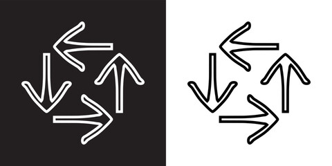 Repeat icon vector. Recycle icon sign symbol in trendy flat style. Rotation vector icon illustration isolated on black and white background