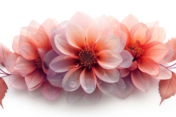 Serene petals of peach bloom elegantly against a soothing grey background in spring