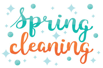 Spring Cleaning Letter Decorating And Foam Background, Housework, Appliance, Domestic Tools, Season. Vector design element for project, banner, invitation