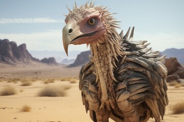 A fantastic fabulous animal in the desert.