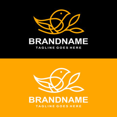 line perching bird logo