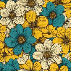 Seamless Floral Pattern, Seamless Colorful Floral Background 