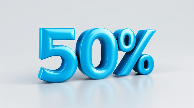 rendering of a blue percent sign on a blue background