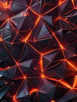 Realistic 3D geometric patterns with a futuristic cyber touch
