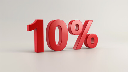 3d rendering of a red percent symbol on red background