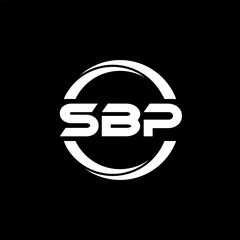 SBP letter logo design in illustration. Vector logo, calligraphy designs for logo, Poster, Invitation, etc.