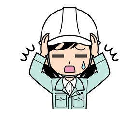 ショックを受ける現場監督の女性