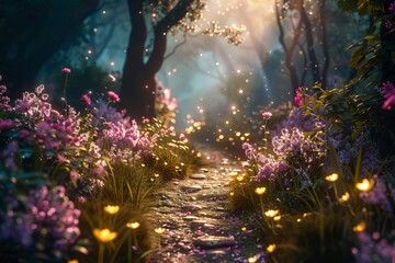 Create a magical storybook atmosphere with virtual reality scenes and animated backgrounds using Generative AI.