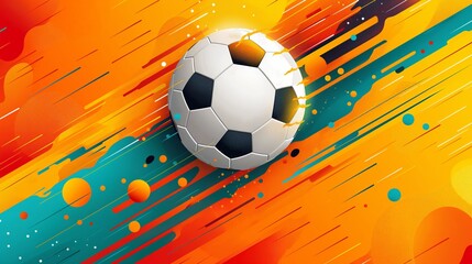 Soccer ball colorful funky abstract art cartoon illustration