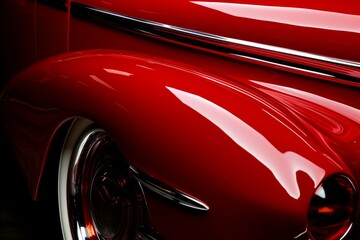 Sleek Shiny red car. Automobile glass view. Generate Ai