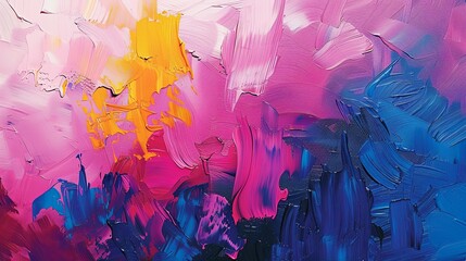 A dynamic explosion of color, where vivid hues and energetic splashes of paint converge to create a mesmerizing abstract artwork.