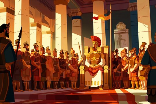 Roman Emperor Gaius Julius Caesar cartoon illustration, Roman empire