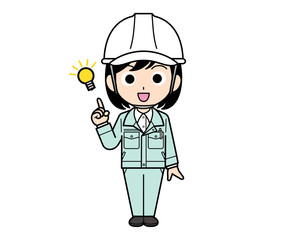 閃く現場監督の女性