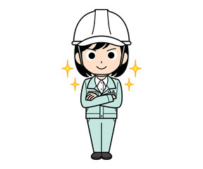 自信満々な現場監督の女性