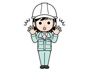 ビックリする現場監督の女性