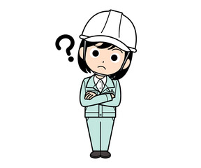疑問に思う現場監督の女性