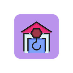 Icon of construction site. Hook, crane, hoist. Building concept. Can be used for topics like industry, architecture, engineering