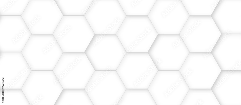 Poster 3d hexagonal structure futuristic white background and embossed hexagon abstract with hexagon backgr