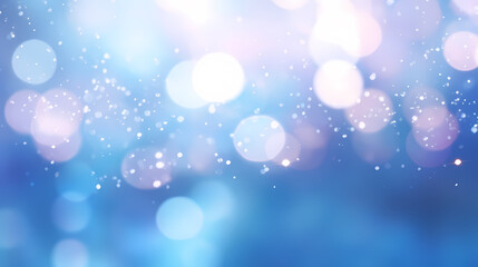 Obraz premium Abstract blurred soft blue beautiful glowing glitter bokeh
