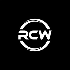 RCW letter logo design in illustration. Vector logo, calligraphy designs for logo, Poster, Invitation, etc.