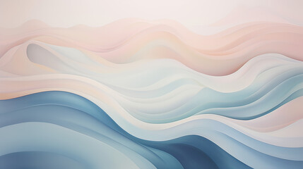 A dreamy composition featuring smooth waves and soft curves in pastel tones, symbolizing tranquility and peacefulness Ai Generative - obrazy, fototapety, plakaty