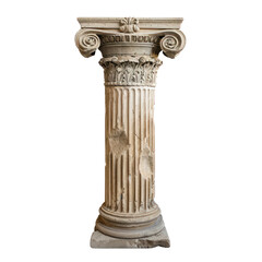 Doric of Greek Art objsect iolate on transparent png.
