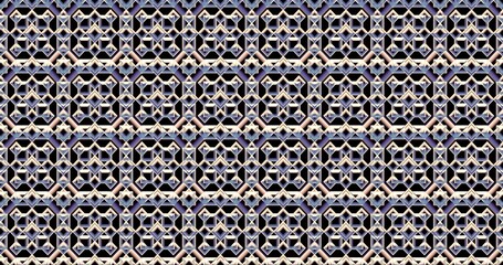 Geometric pattern background. Seamless decorative graphic. 3D rendering.