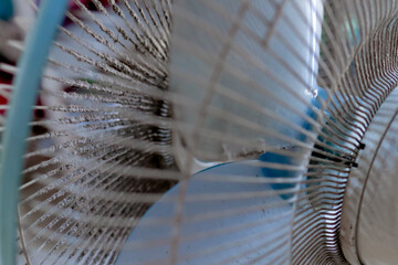 Close up of dust on a dirty fan