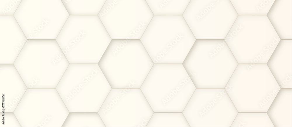 Poster 3d hexagonal structure futuristic white background and embossed hexagon abstract with hexagon backgr