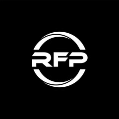 RFP letter logo design in illustration. Vector logo, calligraphy designs for logo, Poster, Invitation, etc.