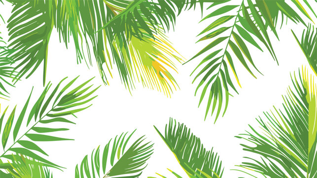 Summer tropical palm tree leaves seamless pattern.
