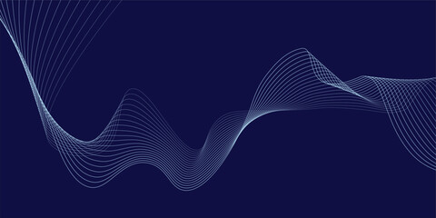 Abstract blue wave background. Beautiful blue background with waves. Abstract waving line background. Modern blue wave. Flowing dark blue curve with soft gradient background.