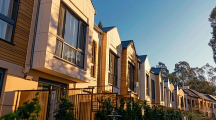 Fototapeta premium Modern Energy-Efficient Homes with Solar Roofs