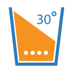 30, 30 degree, water, liquid, warm, pot, glass, 30 degrees washing laundry symbol icon - obrazy, fototapety, plakaty