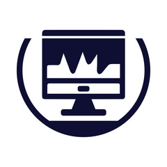 Computer, monitor, Analytics, grow, business grow, chart, pie chart, Analytics computer monitor icon