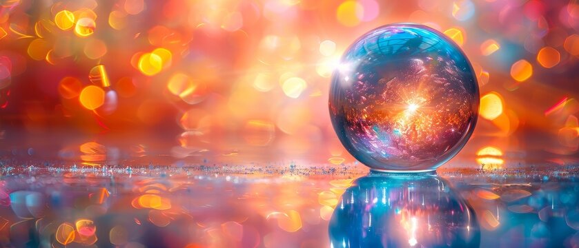 A blurry image of a shiny crystal ball with a blurry pattern. A blurry image of a lensball.