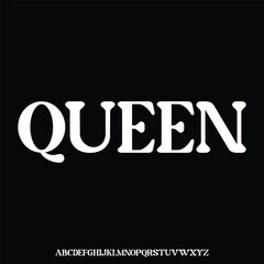 queen, the elegant and glamour font vector alphabet