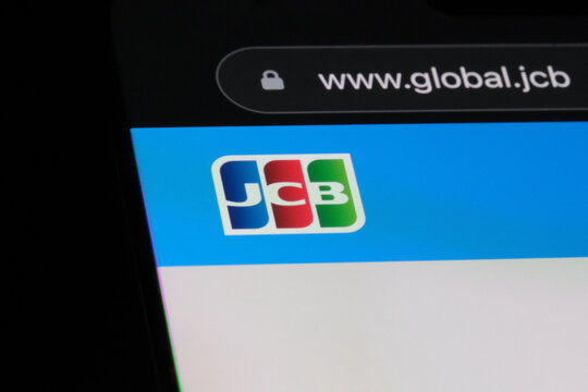 Shanghai,China-March 31st 2024: JCB credit card company logo on website