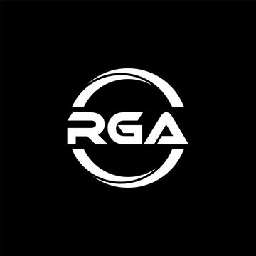 RGA letter logo design in illustration. Vector logo, calligraphy designs for logo, Poster, Invitation, etc.