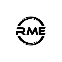 RME letter logo design in illustration. Vector logo, calligraphy designs for logo, Poster, Invitation, etc.
