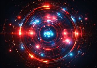 Obraz premium Colorful circles and lights create a vibrant abstract background
