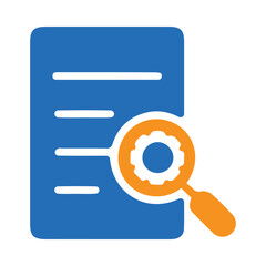 setting, gear, search, research, document, sign, icon, research management icon