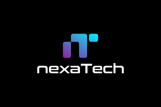 letter NT logo icon technology design vector