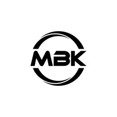 MBK letter logo design in illustration. Vector logo, calligraphy designs for logo, Poster, Invitation, etc.