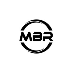 MBR letter logo design in illustration. Vector logo, calligraphy designs for logo, Poster, Invitation, etc.