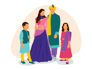 Indian Family celebrate diwali